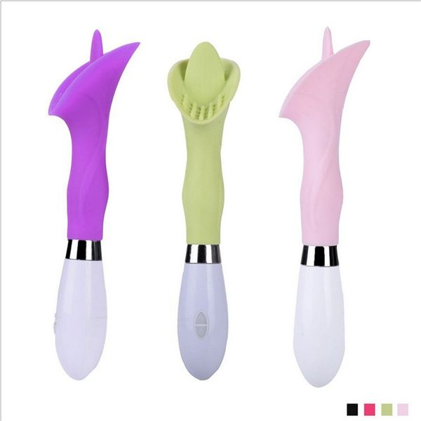 

10 скоростей смоделированного Tongue Вибратор силиконового AV Wand Massager Женский мастурбатор для взрослого секса игрушка для женщин