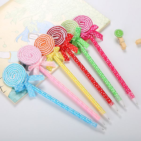 

24 pcs creative stationery ballpoint pen cute cartoon learning supplies fresh candy color medium oil pen kawaii school, Blue;orange