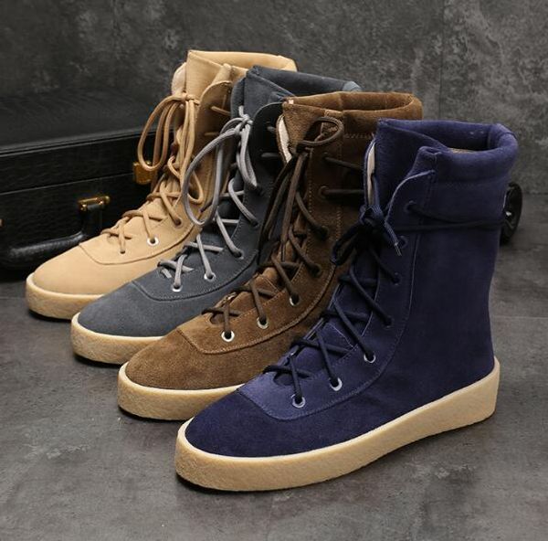 

kanye high boots fear of god military sneakers hight army boots men and women fashion shoes martin boots, Black