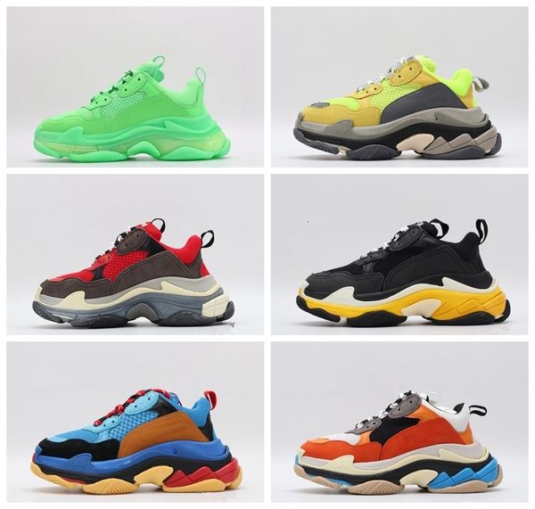 

fashion paris 17fw triple s shoes sneakers triple s casual luxury dad shoes for men women beige black sports tennis shoes double
