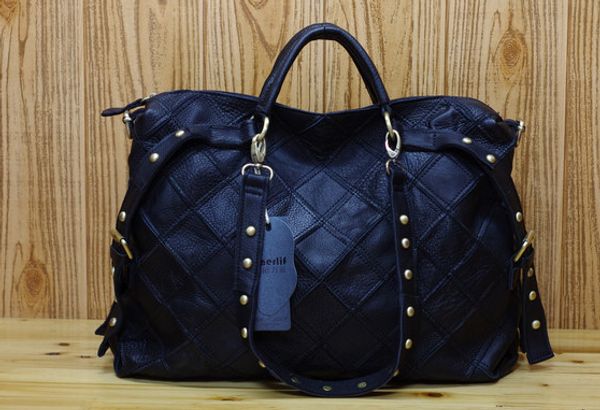 

features wholesale cowhide leather manufacturer and colorful contrast color tide bag lady hand the bill of lading shoulder handbag fashion00