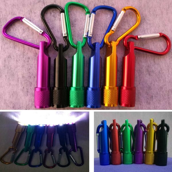 

alloy mini led flashlight with carabiner light lamp for camping fishing torch handy strong light flashlight keychain gifts fa1968