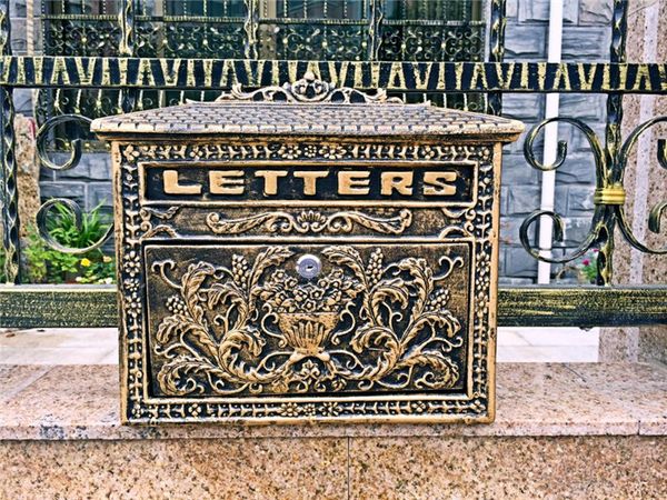 2019 Cast Aluminum Mailbox Bronze Vintage Flowers Postbox Mail Box
