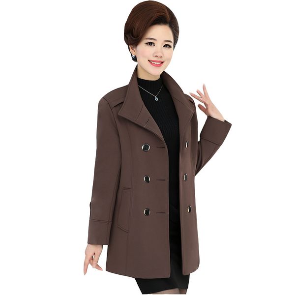 

women's spring coat windbreaker fashion casual medium long plus size loose ladies women's autumn coats women overcoat, Tan;black
