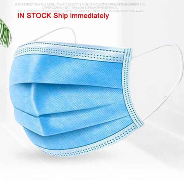 

dhl 500 pcs disposable face masks thick 3-layer mask anti dust disposable face mask breathable face mask in stock