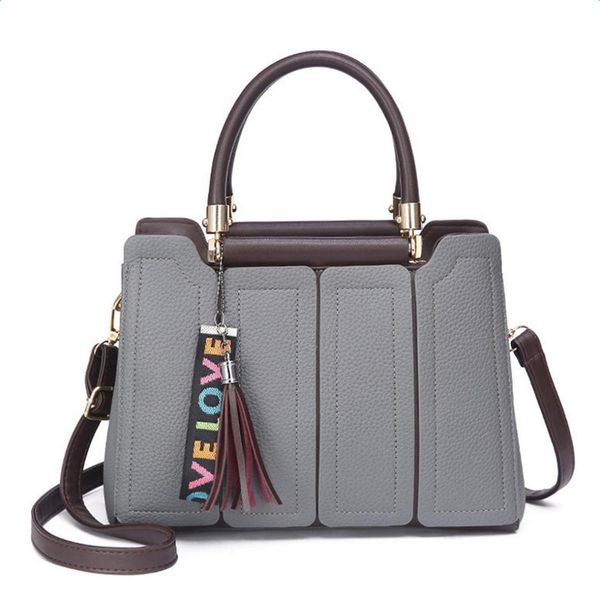 

sfg house elegant womens square handbag office ladies tassel pu leather messenger cross body totes bag shoulder bag handbag