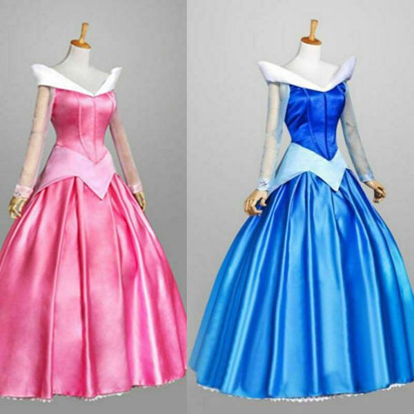 

sleeping beauty princess aurora costume party dress pink adult, Black;red