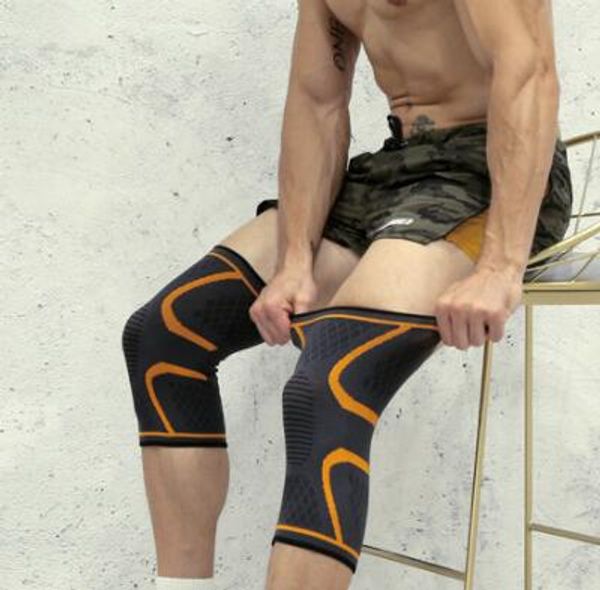 

2019 men women nylon jacquard knitting knee protection warm climbing running knee protection gift basketball football sports safety, Black;gray
