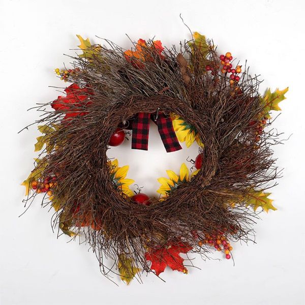 

18 inch artificial fall harvest fall wreaths for front door thanksgiving decor d08d