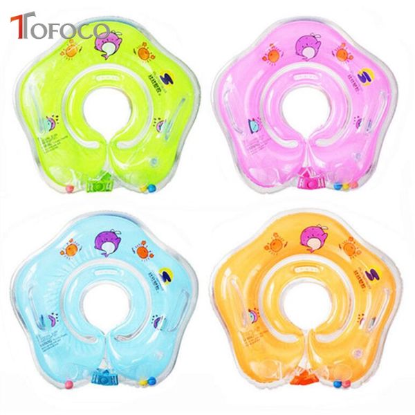 

newborn inflatable neck infant collar swimming circle lifebuoy children baby swimming pool bath accessories