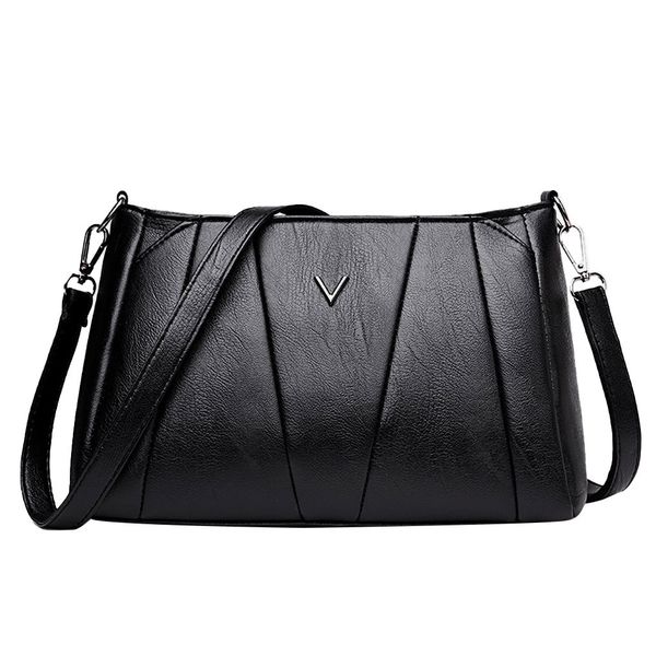 

women's pu leather crossbody bag luxury lady pocket zipper messenger shoulder bag tote handbag purse sac a main #t2g