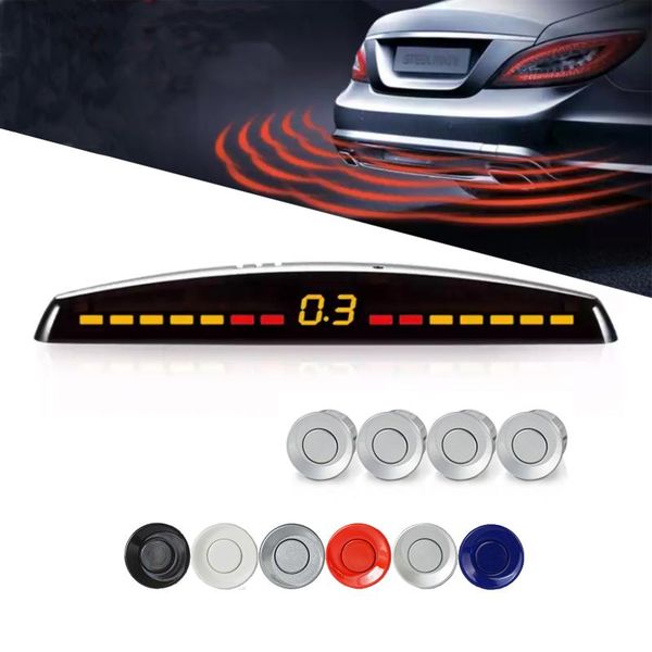 

car led parking sensor kit 4 sensors 22mm backlight display reverse backup radar monitor system 12v 6 colors