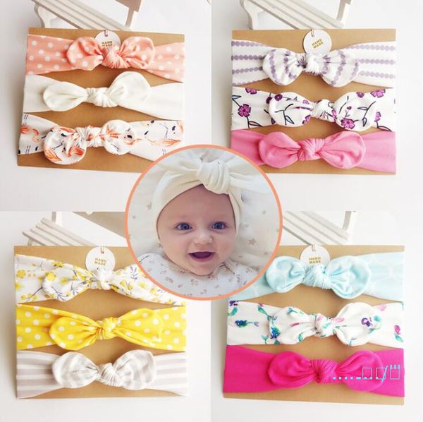 

3pcs/lot girls kids headband baby children head wraps twisted knot unicorn print designer headbands cute bunny ears stripe headband a22201, Slivery;white