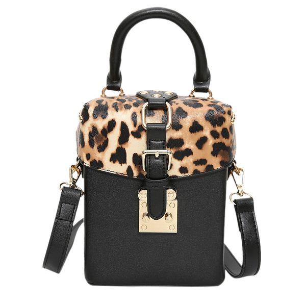 

personalized box handbags mini cube design crossbody bags for women messenger bags leopard print
