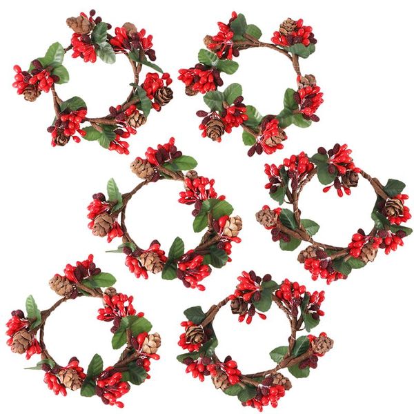 

6pcs simulation small berry bouquet diy tourism lovely flowers garland handmade decorative material grains(red