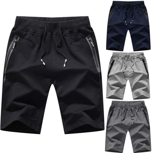 

running shorts men beach swimwear summer knitted sports pure color cotton pocket casual shorts beach pants #2y08, Black;blue