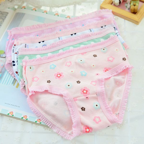 

10pcs/pack cotton children girls underwears briefs soft comfortable panties sweet printed kids short underpants mixed color hot, Camo