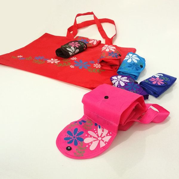 

handbag bag chinese style florets button fashion storage bags clasp tote bag classic 210d oxford cloth folding shopping bag t2d5004