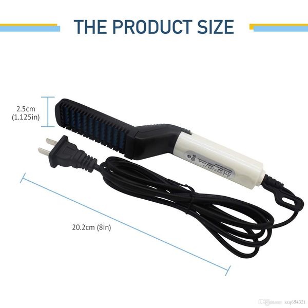 

hair straightener for men, electric hair comb, quick beard straightening comb, styling comb hair curlers us uk eu au plug