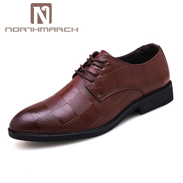 

northmarch fashion leather shoes men dress lace-up men formal shoes calcado masculino classic for zapatos de hombres, Black