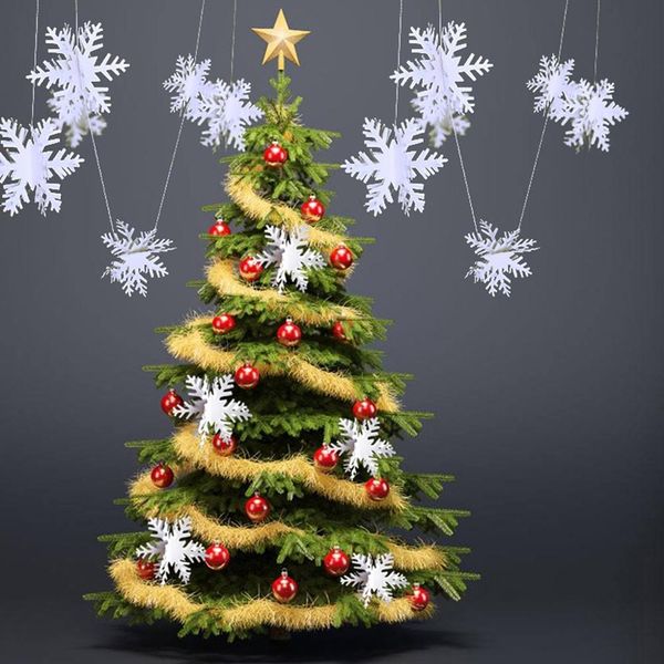 

christmas snowflake string decoration 3d snowflake paper hanging flag decoration #3s26