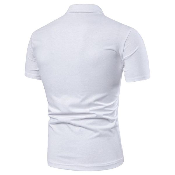 

men's turn-down slim fit collar button star short sleeve shirt blouse embroidery polo shirt business casual short sleeve, White;black