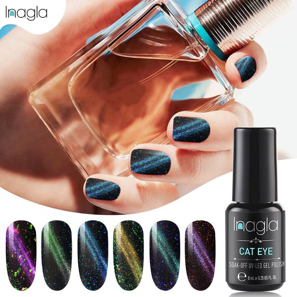 

inagla 8ml galaxy nail polish diy glitter nail art uv lamp galaxy effect cat eyes gel polish long last 3d magnetic lacquer