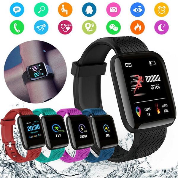 116 Plus Smart Watch Bracelets Tracker de fitness Freqüência cardíaca Contador de atividades Monitore a pulseira PK 115 Plus para iPhone Android Phone