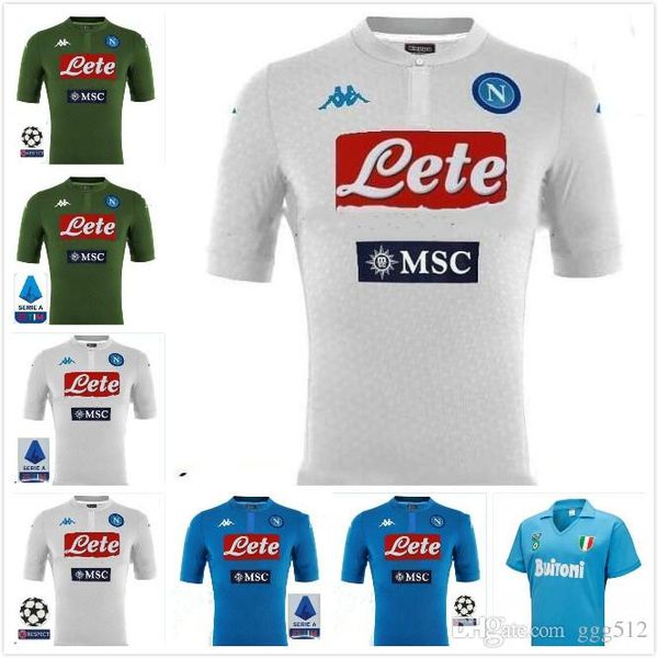 

2019 2020 napoli naples home away 3rd soccer jersey 19 20 naples zielinski hamsik insigne mertens callejon football shirts, Black;yellow