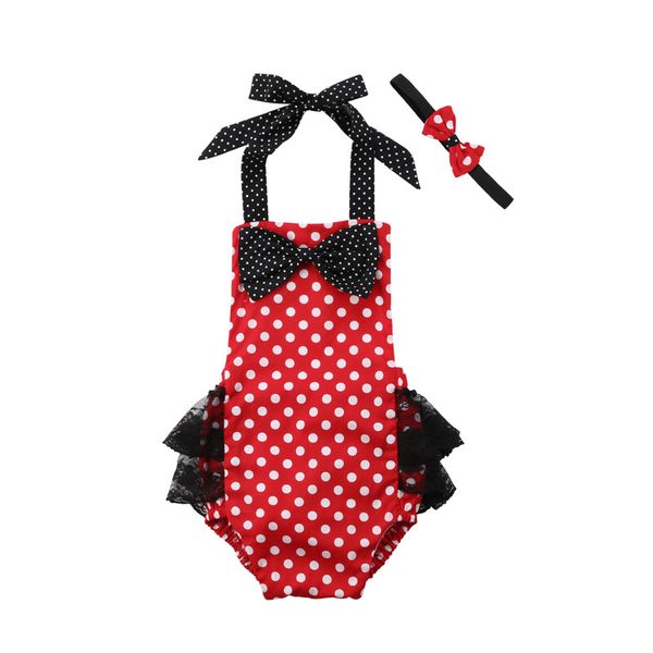 

newborn outfit baby girls sleeveless rompers polka dot playsuit clothes