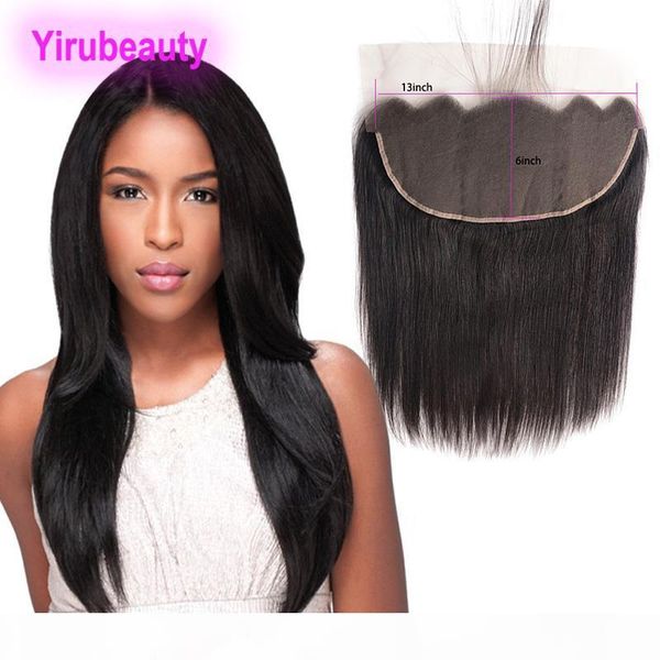 

raw indian virgin hair 13 by 6 lace frontal pre plucked straight remy 13x6 lace frontal nautral color yirubeauty 8-22inch, Black;brown