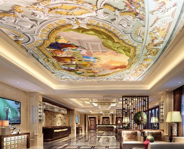 

потолок европейский стиль стерео зенит росписи 3d потолочные фрески обои