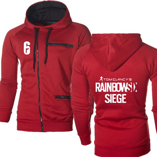 

rainbow six siege print sweatshirt jacket men spring autumn fleece harajuku warm zipper hoodies mens hoodies male clothing h, Black