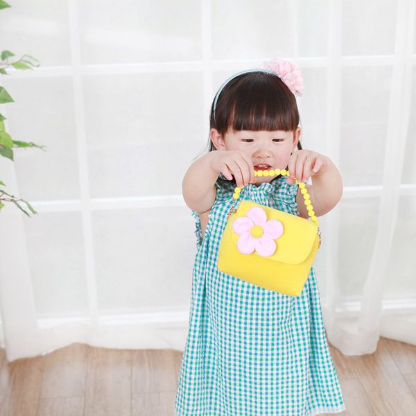 

kids plush flower handbag small purse shoulder bag gifts for little girls sale-wt