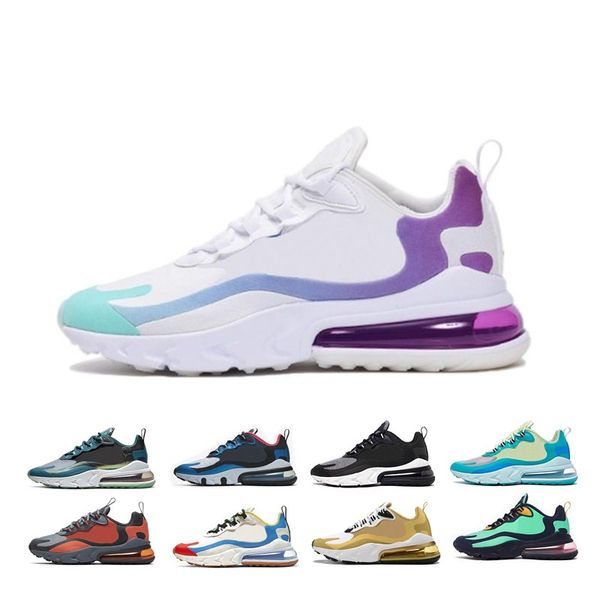 

react men women running shoes bauhaus triple black white optical oreo grape bleached coral blue mens trainers sport sneaker size 36-45, White;red