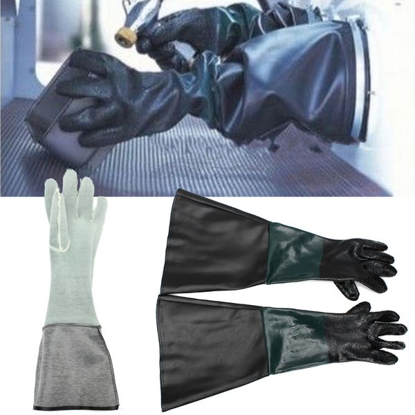 2019 24 X10 Rubber Sandblaster Sand Blast Sandblasting Gloves