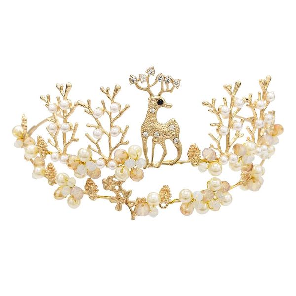 

сша склад мода нью-оголовье леса fawn tiara аксессуары для волос золотого тона rhinestone deer pearl rhinestone диких головной убор, Slivery;golden