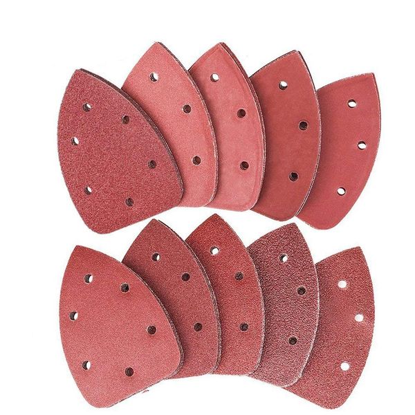 

80pcs sanding pads stick on sanding discs pads hook and loop triangle 40 60 80 100 120 150 180 240 320 400 grits