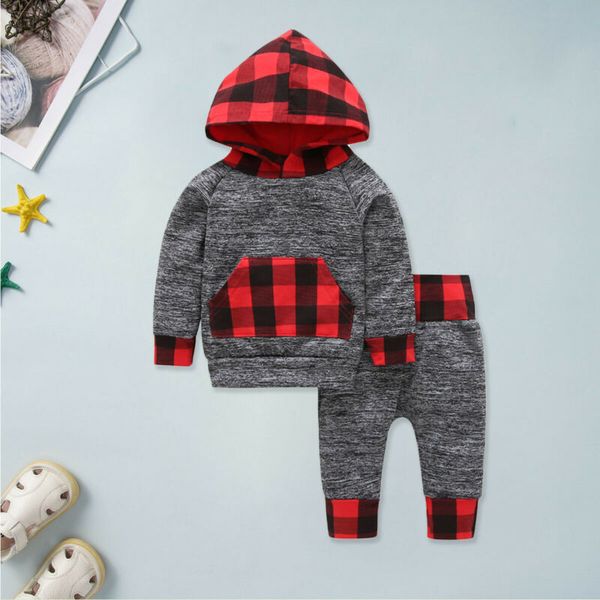 

newborn baby boys girl christmas outfit hoodie long pants cotton clothes