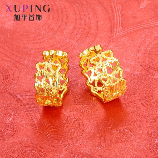 

xuping jewelry faux golden popular ornament heart shape ear clip women's manufacturers direct selling wedding ear stud retro, Golden;silver