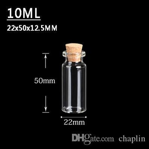 

10 мл 22x50x12. 5mm маленькие мини прозрачные стеклянные бутылки банки с пробковыми пробками сообщение свадьбы желание ювелирные изделия пар