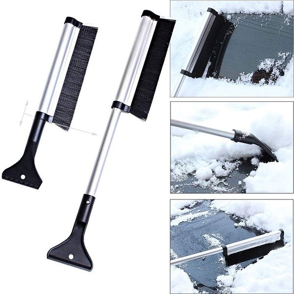 

auto vehicle snow ice for scraper shovel removal brush winter car adjustable long handle snow removal brush scraper ice shovel