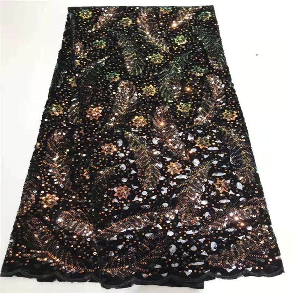 

sequin lace fabric wedding african lace fabric 2019 lace embroidery african sequin fabric for 5yards 2969b, Black;white