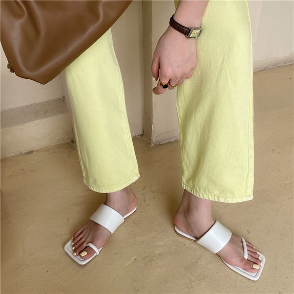 

elisabettang 2020 женщины сандалии повседневная простой стиль плоские каблуки площади toe женщина пляж обувь черный белый размер 35-39, Black