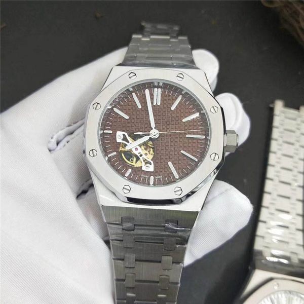 

a3 men's perfect mechanical watch designer watch 2019 new sports clock stainless steel full-featured exquisite work watch#2262, Slivery;brown