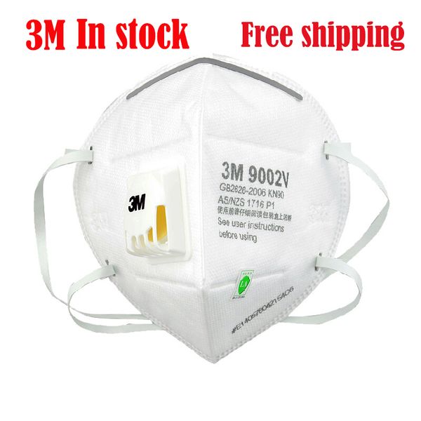 

в наличии 3M KN90 Маска 9002V 9001V N95 FFP2 маски Valve Anti Dust Защитный пыле PM2.5 маска