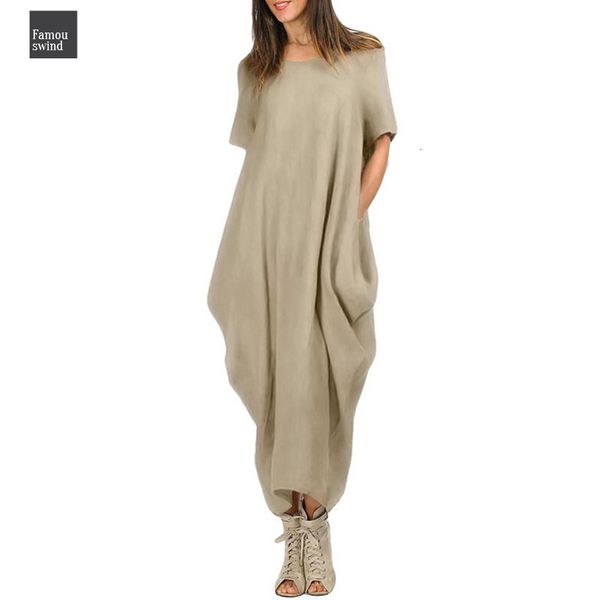 

casual women maxi dress o neck pocket summer baggy plus size 4xl long 5xl dresses loose vestido female, Black;gray