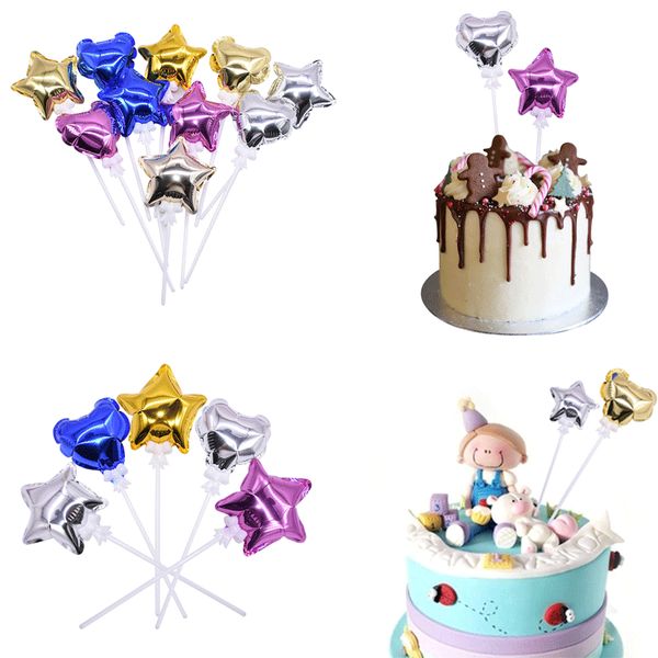 

star heart balloon cake er mini foil balloons cupcake decora for wedding birthday baby shower party favors ornament supplies