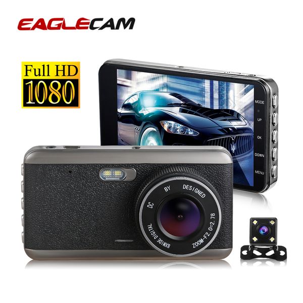 

car dvr camera rearview video recorder auto camcorder dashcam 4.0 inch screen full hd 1080p loop recording dual lens registrator