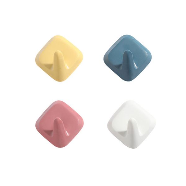 

4pc strong plastic wall hanger adhesive robe hats bag key hook door storage sticky hooks home bathroom holder